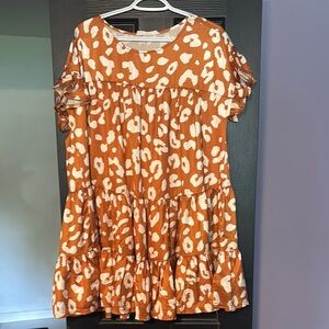 Leopard Print Ruffle Dress